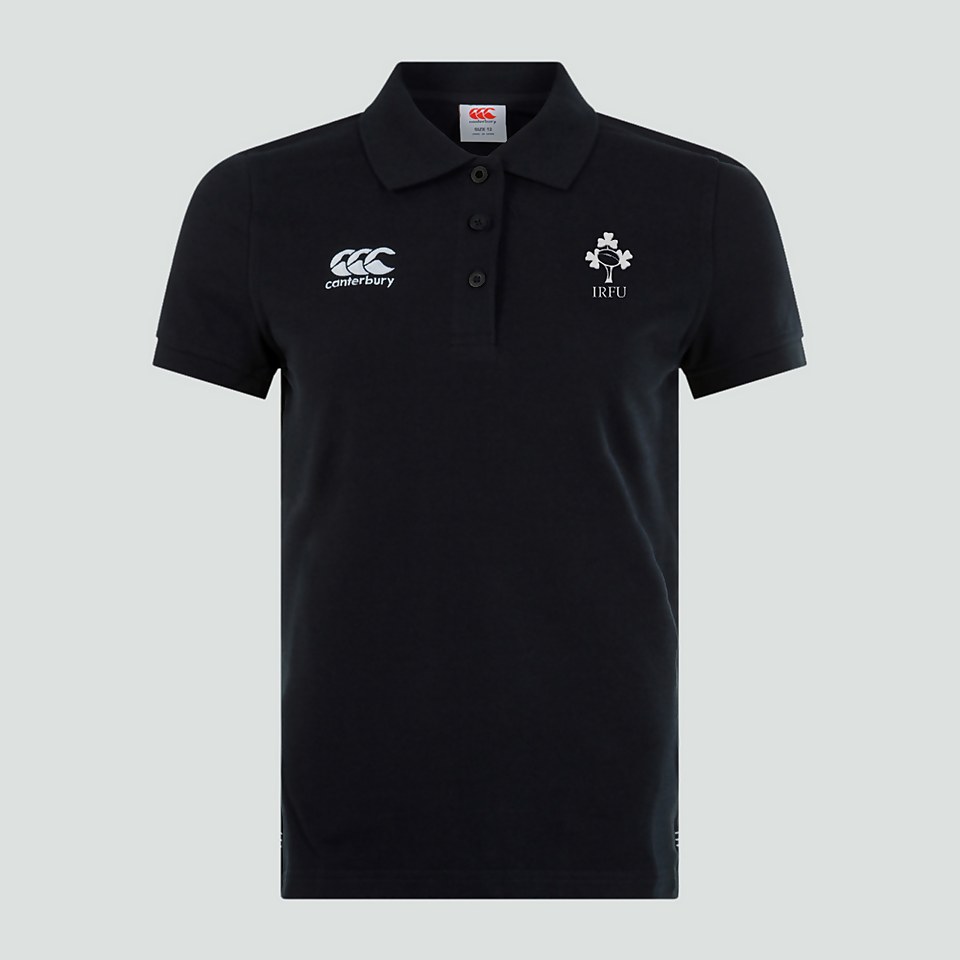 WOMENS IRFU WAIMAK POLO SHIRT BLACK