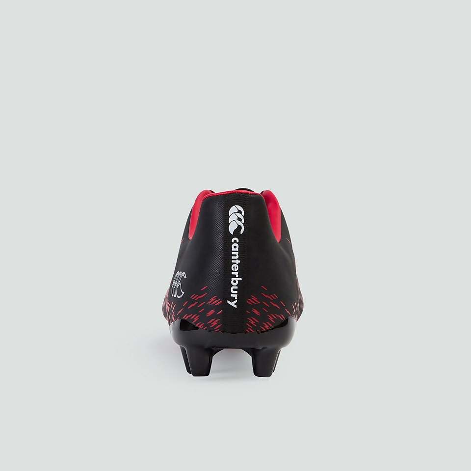 ADULT SPEED 2.0 FIRM GROUND BOOT BLACK/FLAG RED