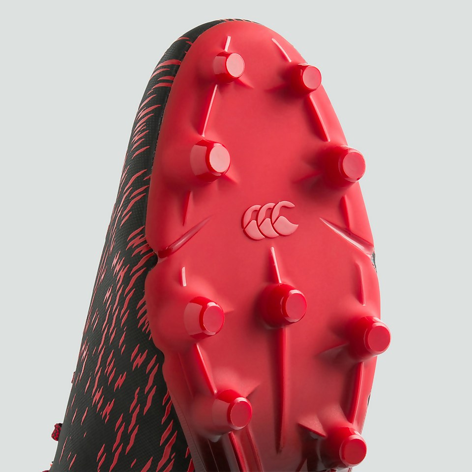 ADULT SPEED 2.0 FIRM GROUND BOOT BLACK/FLAG RED