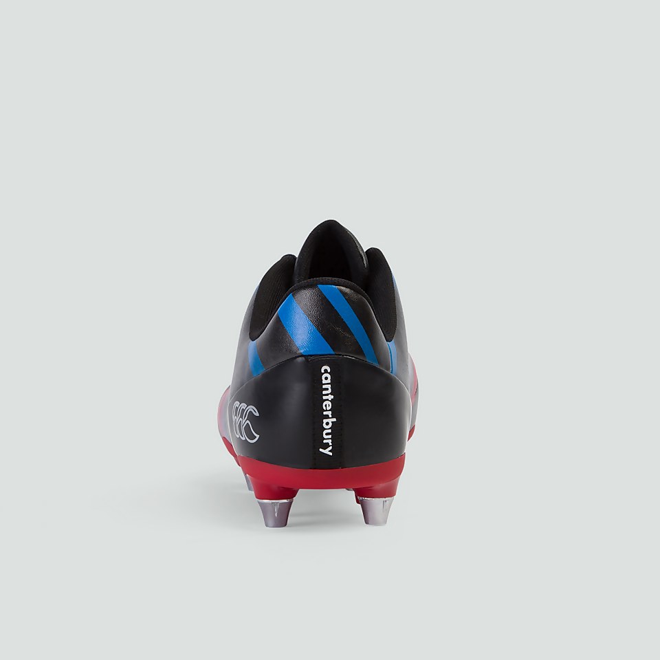 ADULT STAMPEDE 2.0 SOFT GROUND BOOT BLACK/RED/BLUE