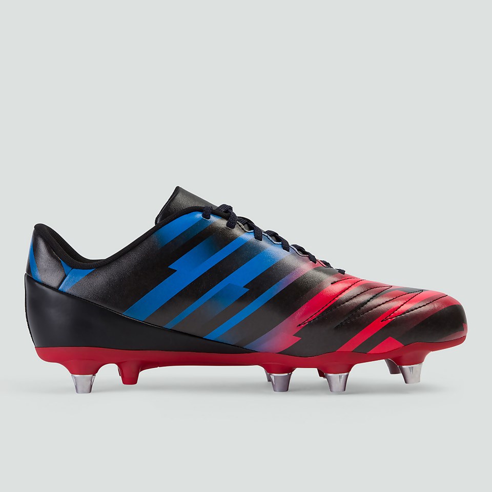 ADULT STAMPEDE 2.0 SOFT GROUND BOOT BLACK/RED/BLUE