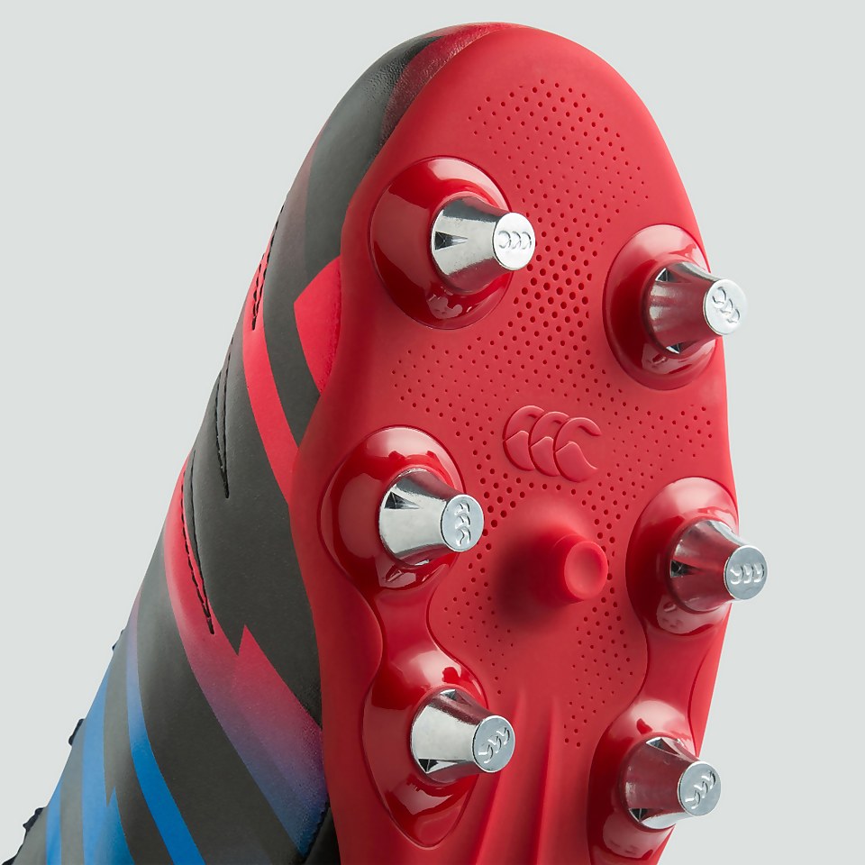 ADULT STAMPEDE 2.0 SOFT GROUND BOOT BLACK/RED/BLUE