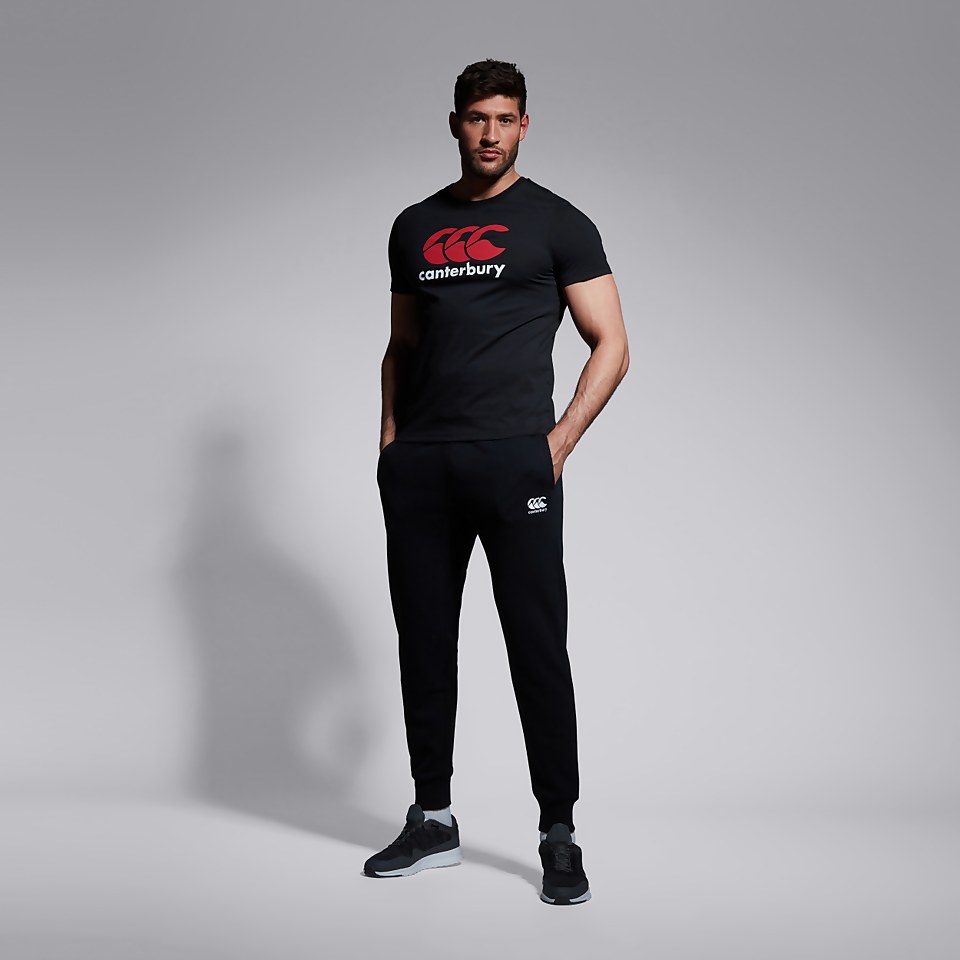 MENS TAPERED FLEECE CUFFPANT BLACK