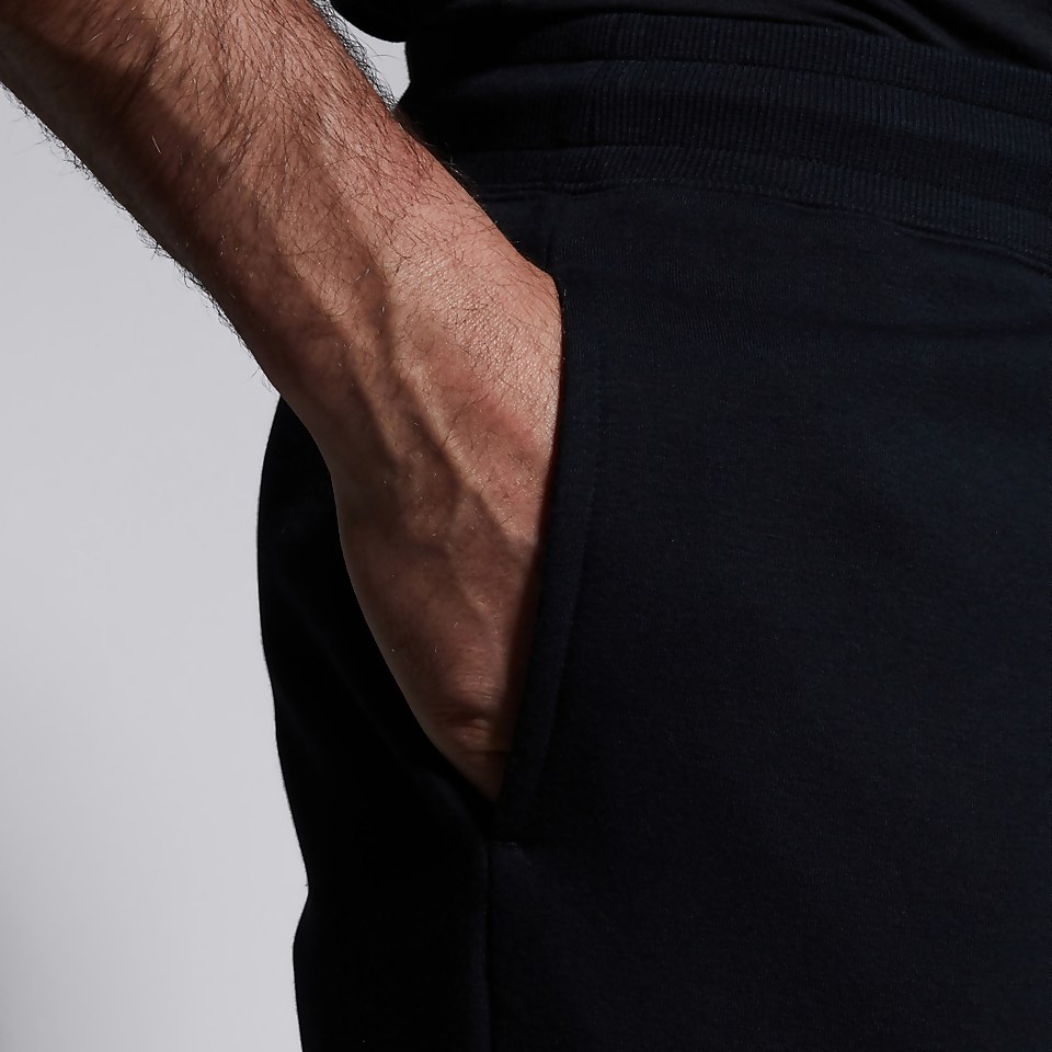 MENS TAPERED FLEECE CUFFPANT BLACK
