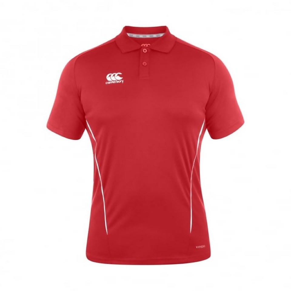 MENS TEAM DRY POLO SHIRT RED/WHITE