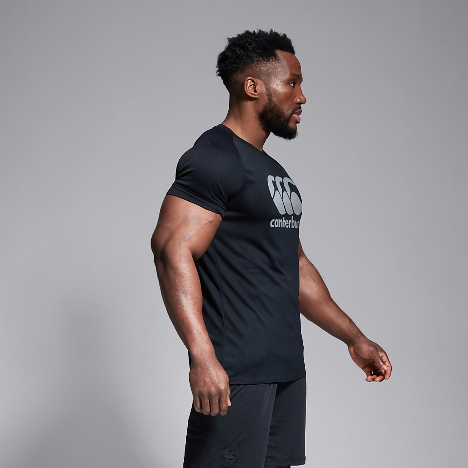 MENS CORE VAPODRI LARGE LOGO TEE BLACK