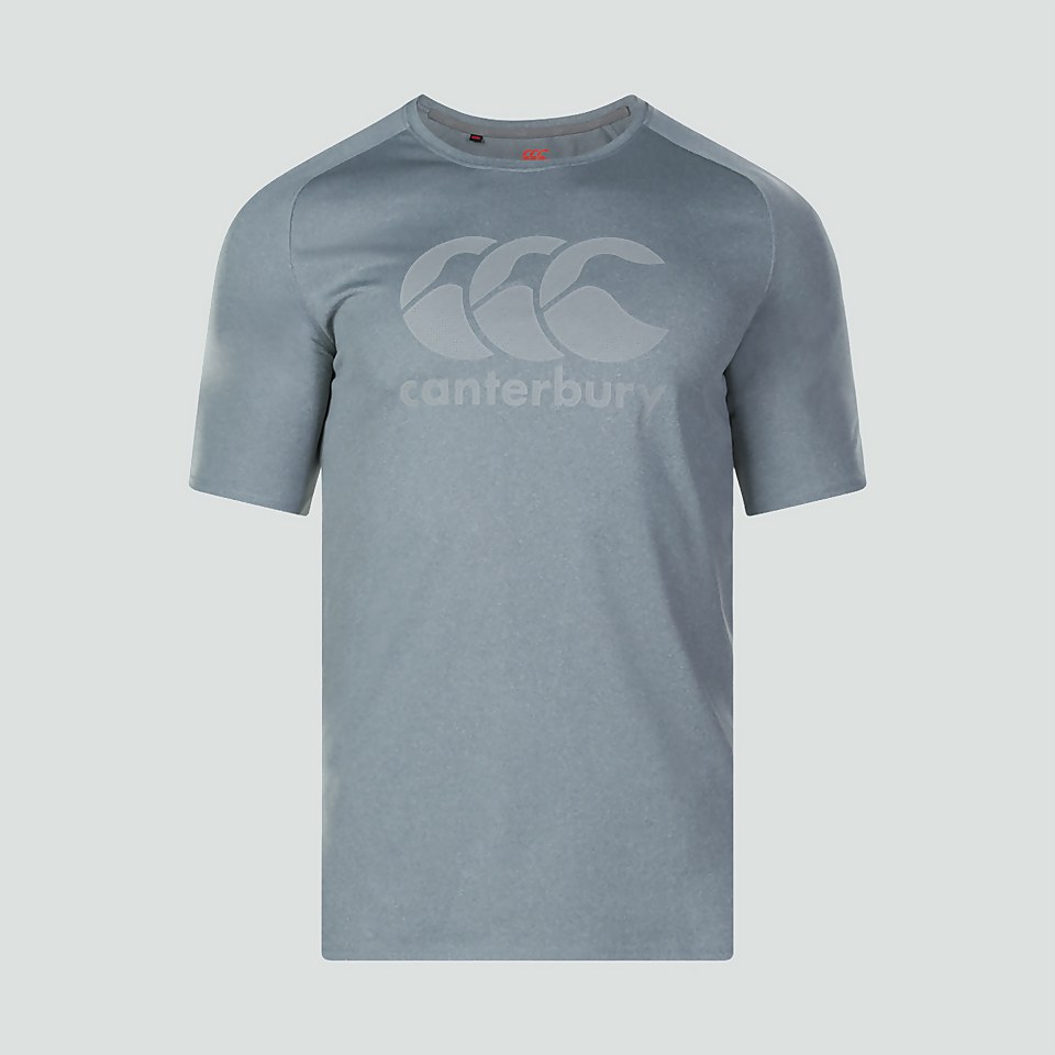 MENS CORE VAPODRI LARGE LOGO TEE GREY