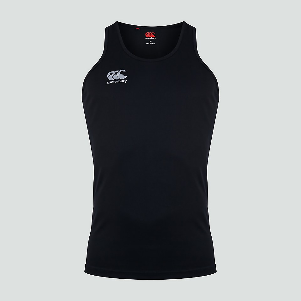 MENS CORE VAPODRI POLY SINGLET BLACK