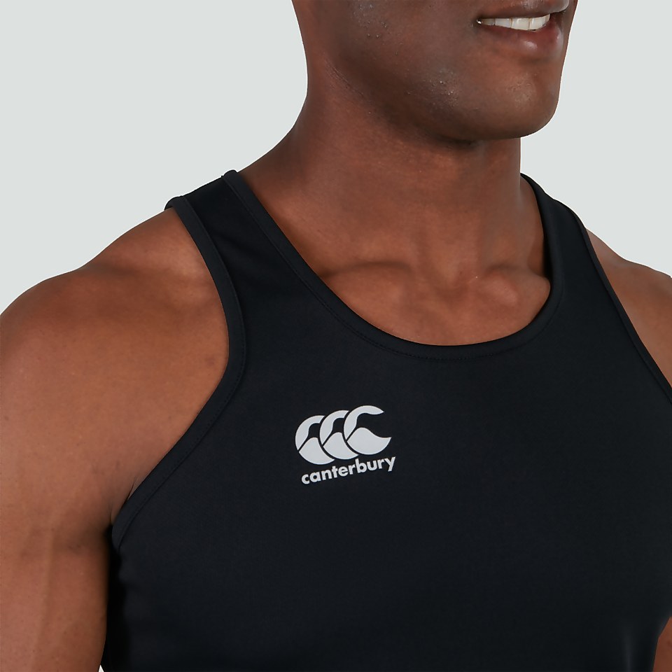 MENS CORE VAPODRI POLY SINGLET BLACK