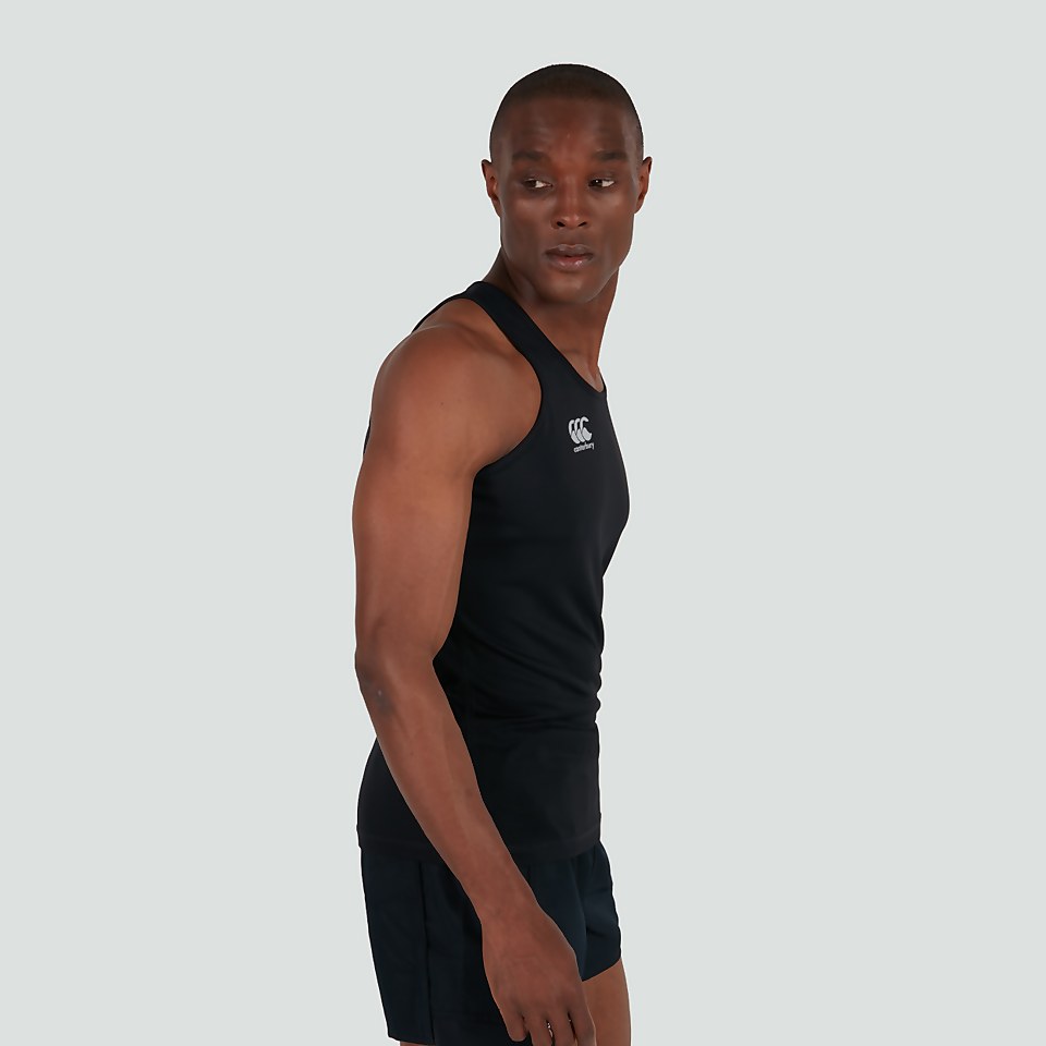 MENS CORE VAPODRI POLY SINGLET BLACK