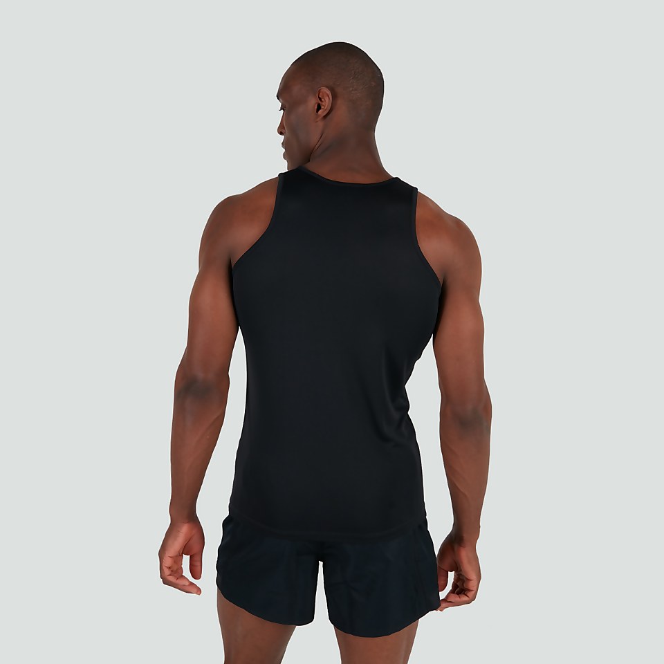 MENS CORE VAPODRI POLY SINGLET BLACK