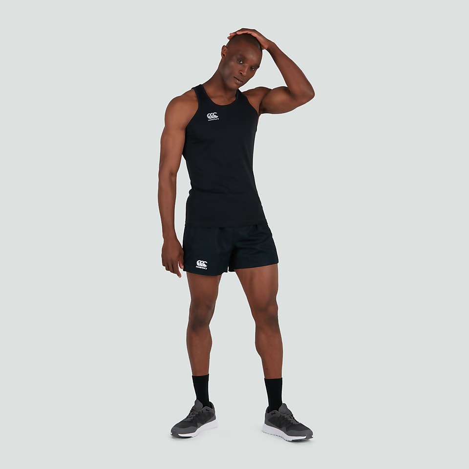 MENS CORE VAPODRI POLY SINGLET BLACK