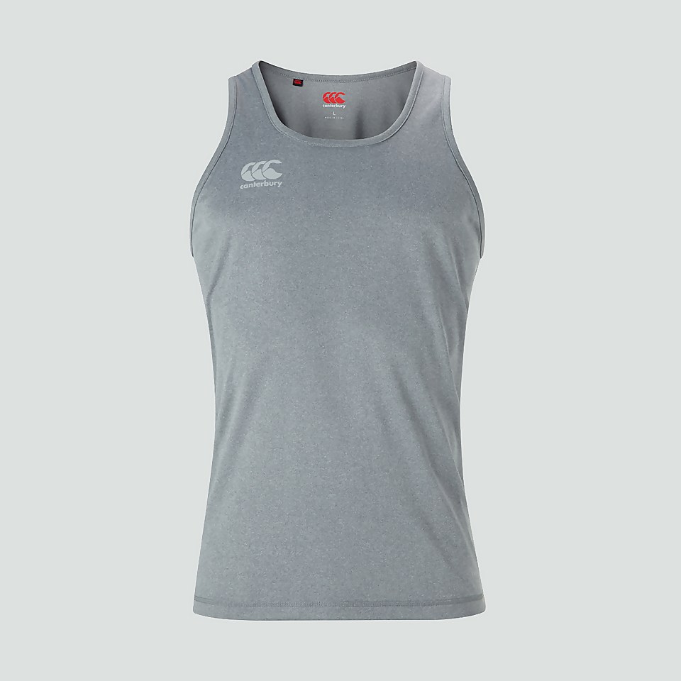 MENS CORE VAPODRI POLY SINGLET GREY