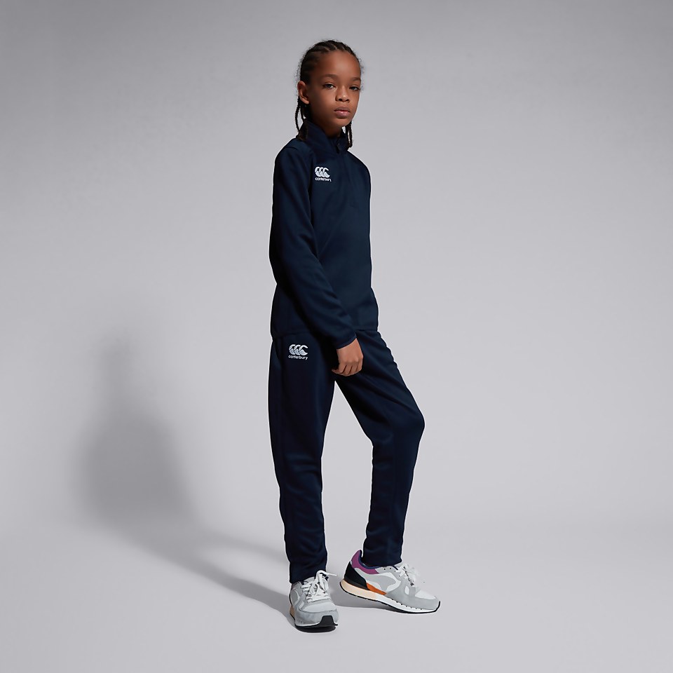JUNIOR UNISEX STRETCH TAPERED POLY KNIT PANTS NAVY