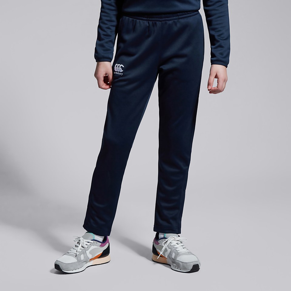 JUNIOR UNISEX STRETCH TAPERED POLY KNIT PANTS NAVY