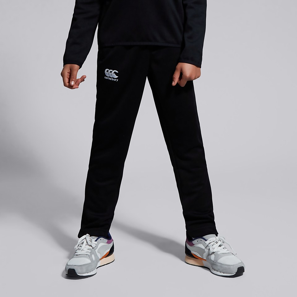 JUNIOR UNISEX STRETCH TAPERED POLYKNIT PANTS BLACK