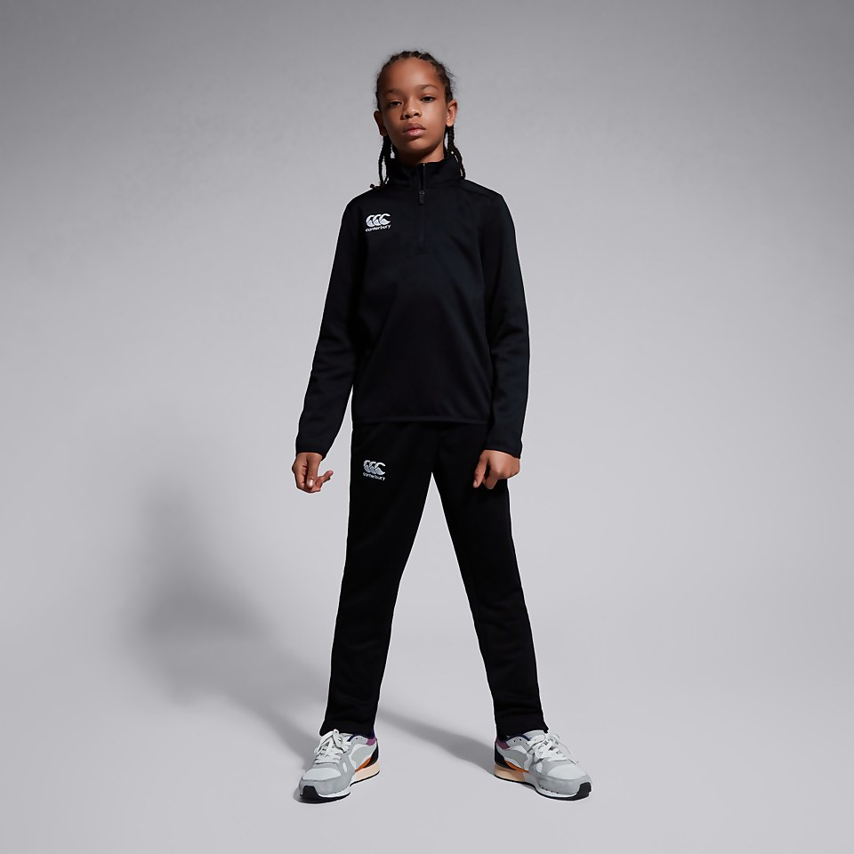 JUNIOR UNISEX STRETCH TAPERED POLYKNIT PANTS BLACK