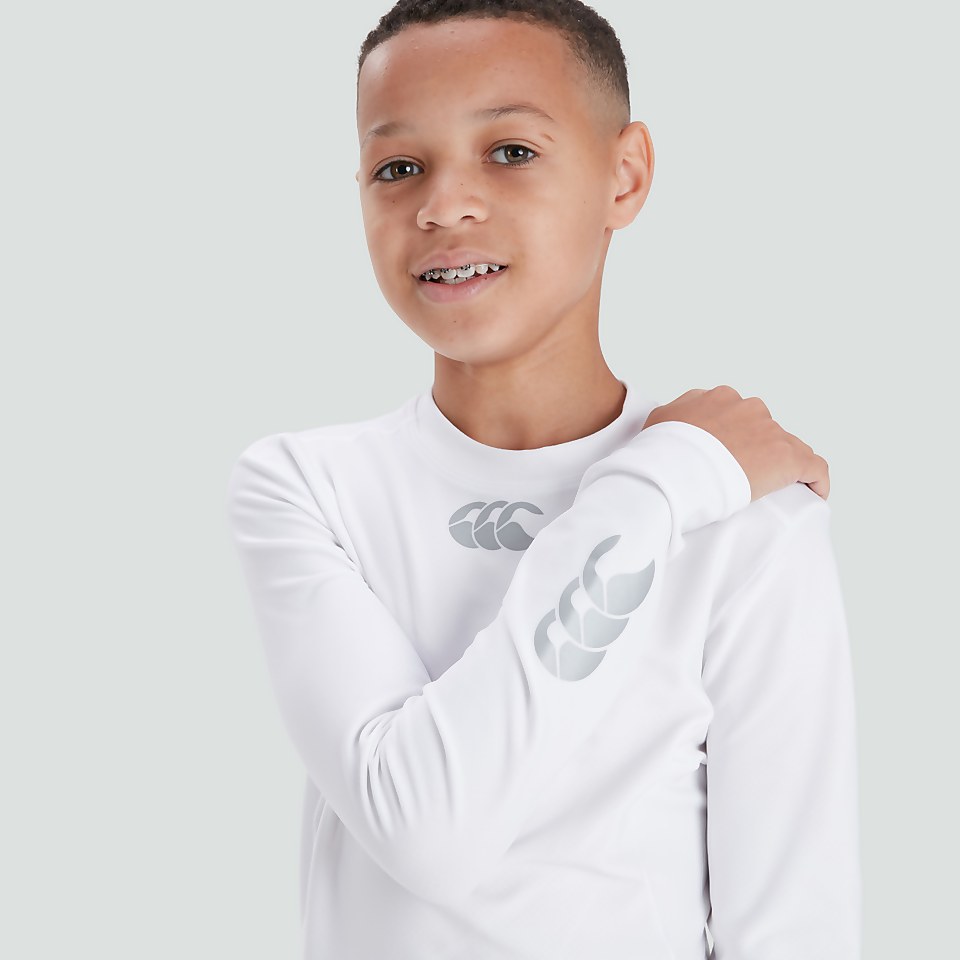 JUNIOR UNISEX THERMOREG LONG SLEEVED TOP WHITE