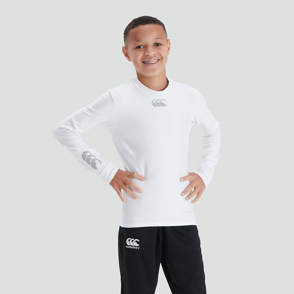 JUNIOR UNISEX THERMOREG LONG SLEEVED TOP WHITE