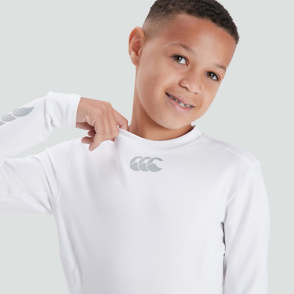 JUNIOR UNISEX THERMOREG LONG SLEEVED TOP WHITE