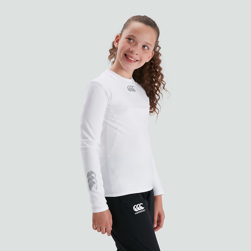 JUNIOR UNISEX THERMOREG LONG SLEEVED TOP WHITE