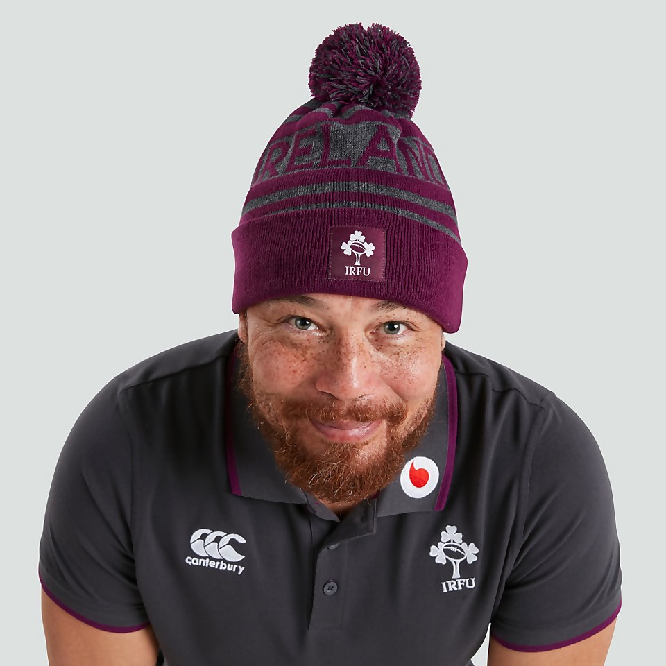 ADULT UNISEX IRELAND BOBBLE HAT PURPLE