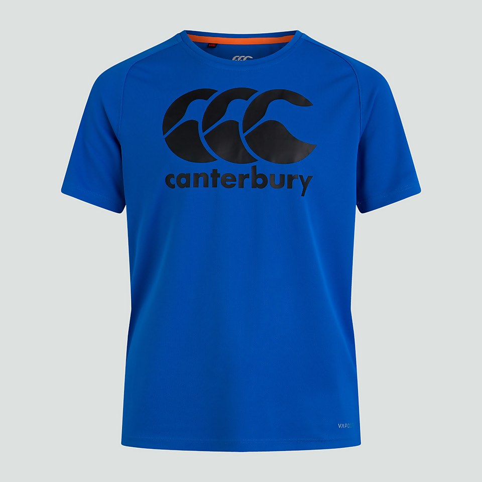 JUNIOR UNISEX VAPODRI POLY LARGE LOGO TEE BLUE