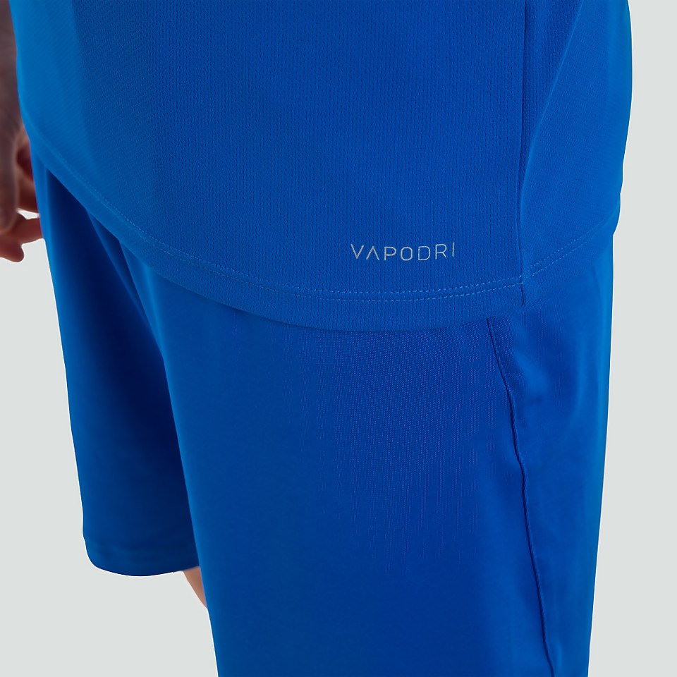 JUNIOR UNISEX VAPODRI POLY LARGE LOGO TEE BLUE