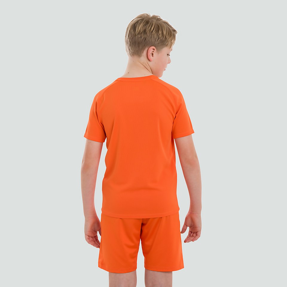 JUNIOR UNISEX VAPODRI POLY LARGE LOGO TEE ORANGE