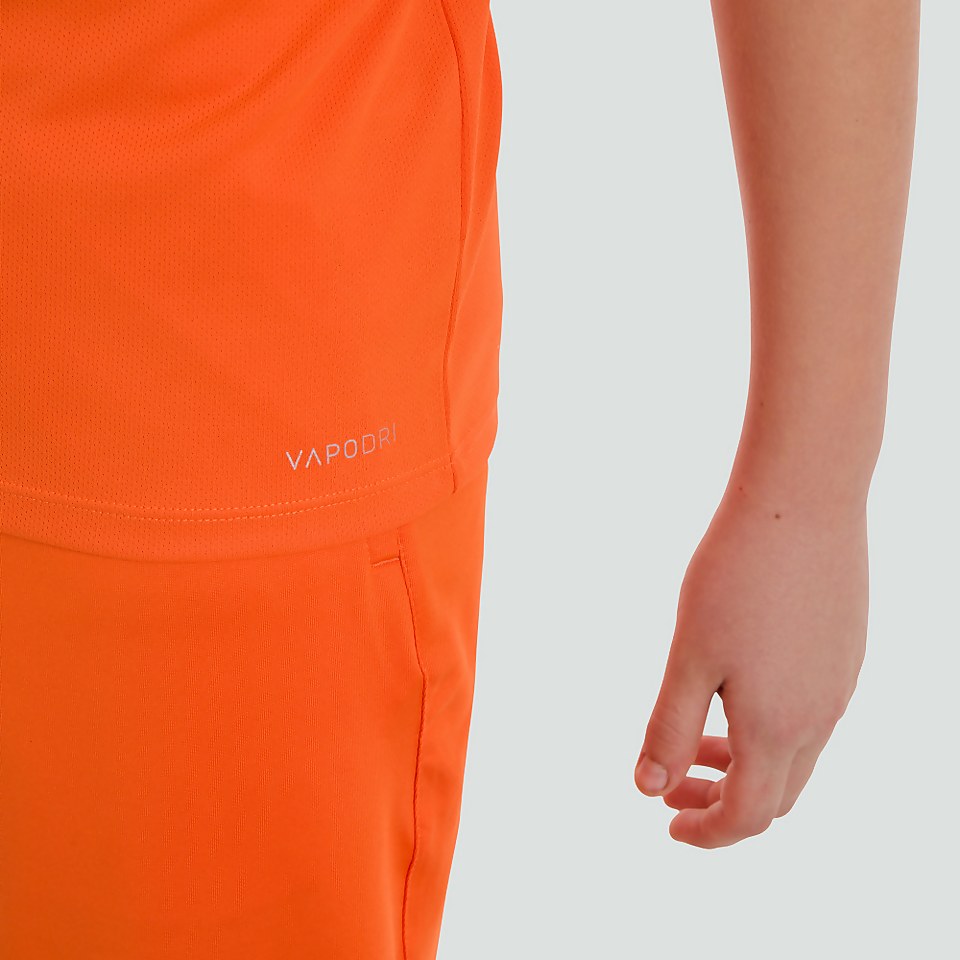 JUNIOR UNISEX VAPODRI POLY LARGE LOGO TEE ORANGE