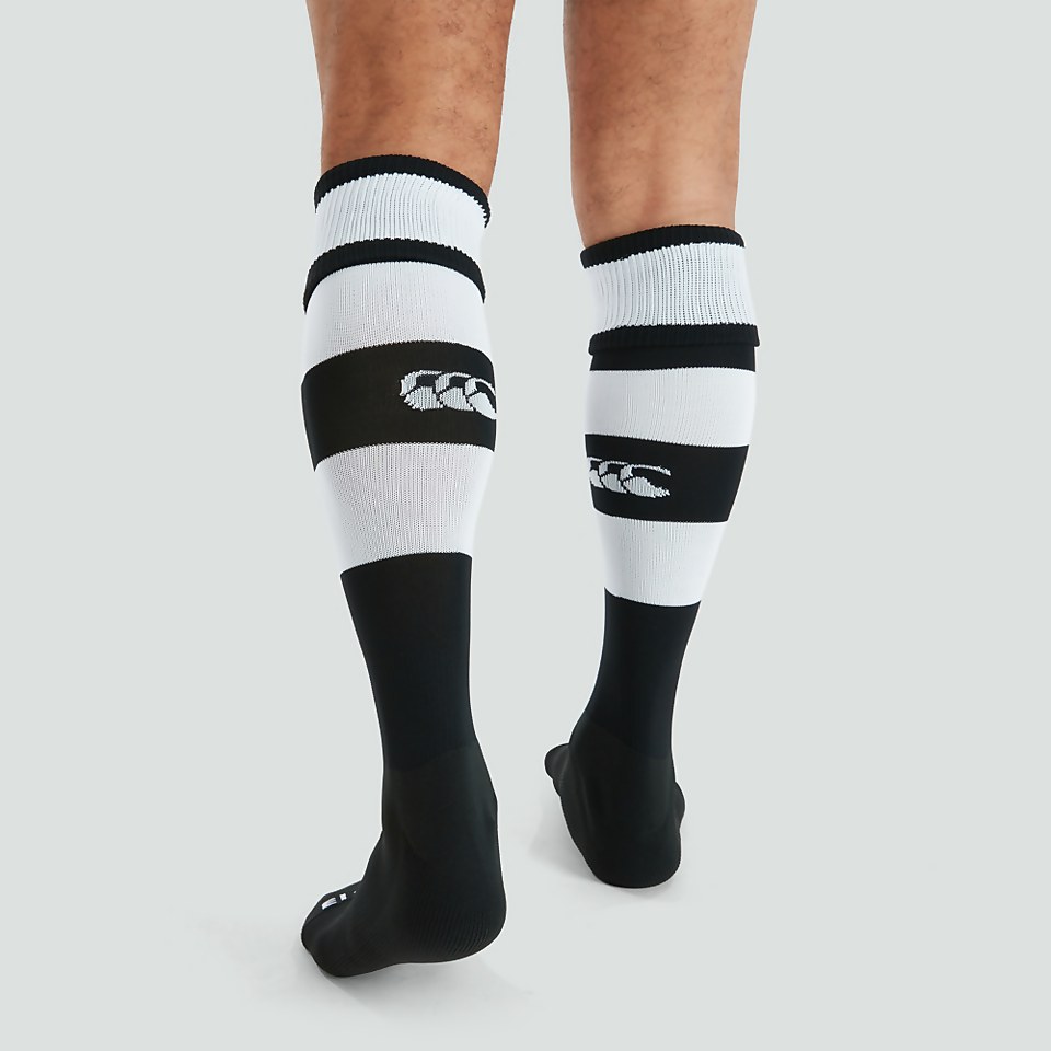 ADULT UNISEX HOOPED PLAYING SOCKS BLACK/WHITE