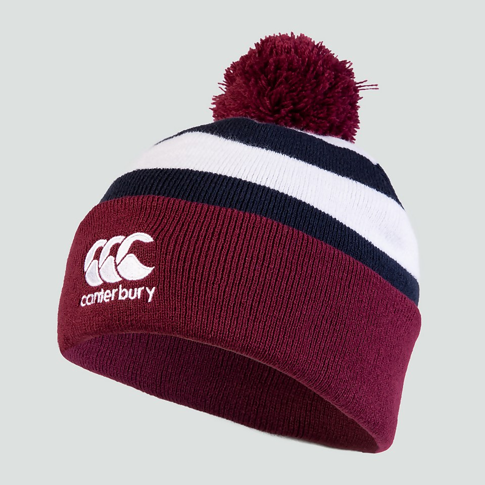 ADULT UNISEX HOOPED BOBBLE HAT MAROON