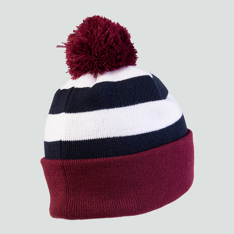 ADULT UNISEX HOOPED BOBBLE HAT MAROON