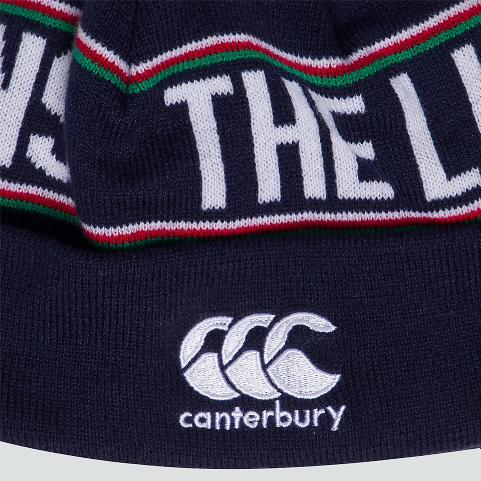 ADULT UNISEX BRITISH & IRISH LIONS FLEECE LINED BOBBLE HAT BLUE