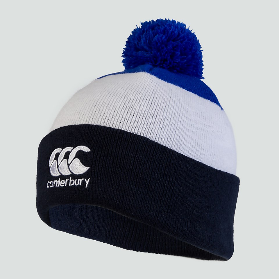 ADULT UNISEX WIDE HOOPED BOBBLE HAT BLUE