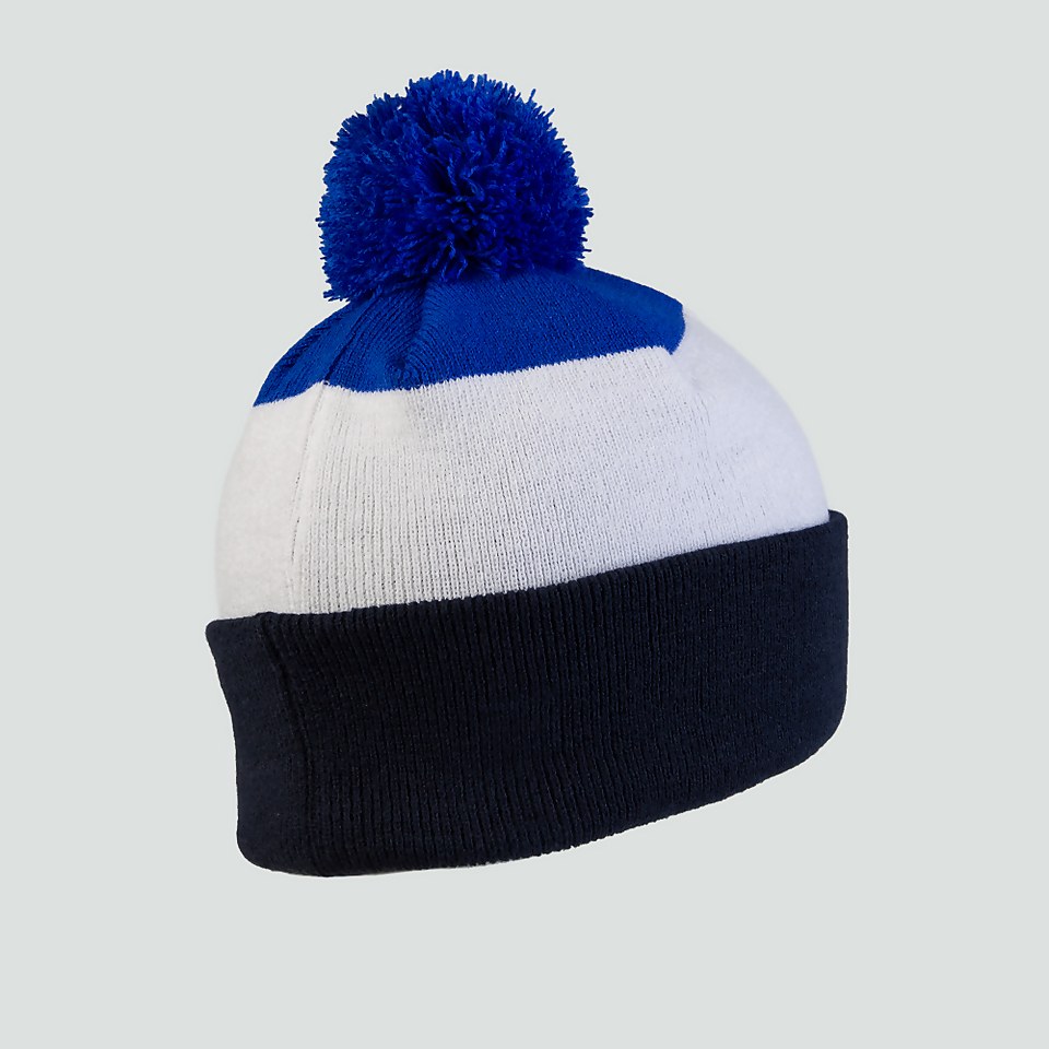 ADULT UNISEX WIDE HOOPED BOBBLE HAT BLUE