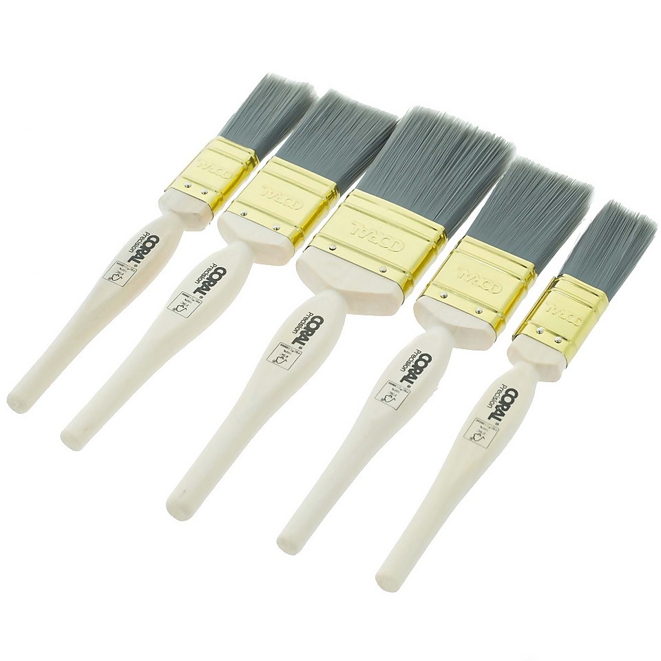 Coral Precision 5 Piece Paint Brush Set for All Purpose Painting