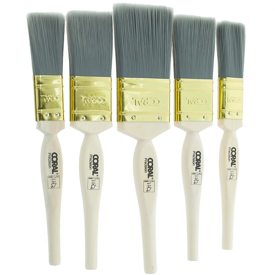 Coral Precision 5 Piece Paint Brush Set for All Purpose Painting