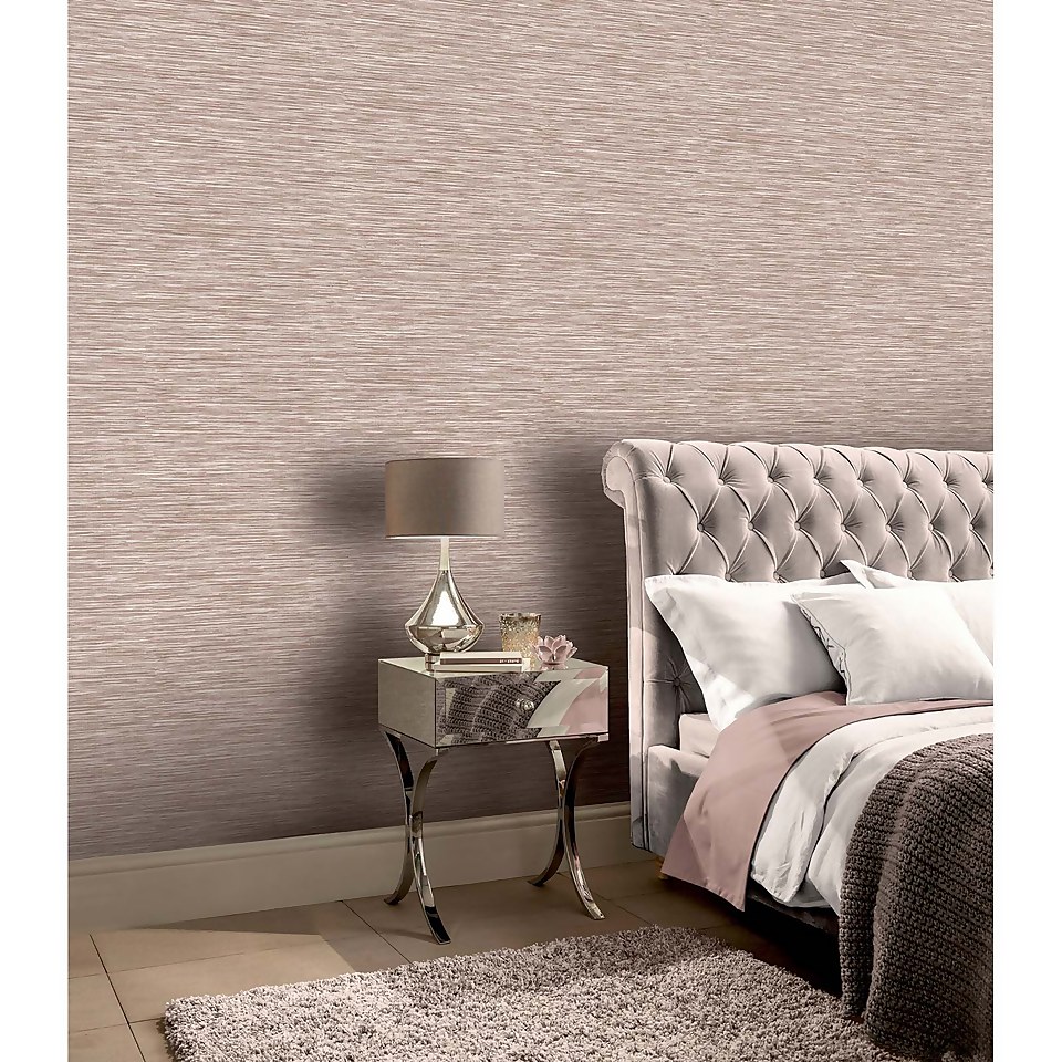 Arthouse Suki Plain Embossed Metallic Rose Gold Wallpaper A4 Sample