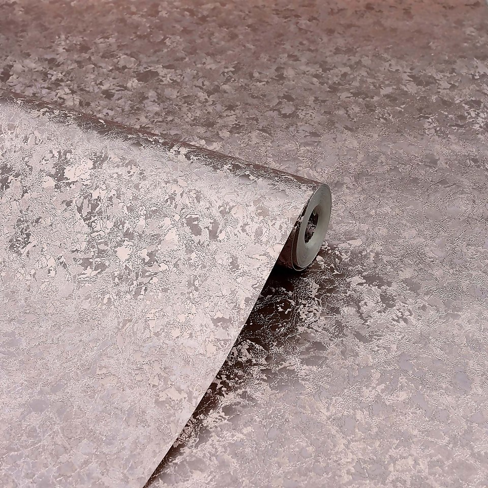 Arthouse Velvet Crush Plain Textured Metallic Rose Gold Wallpaper A4