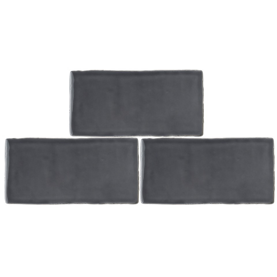 Country Living Artisan Stormy Grey Ceramic Wall Tile 75 x 150mm - 0.5 sqm Pack