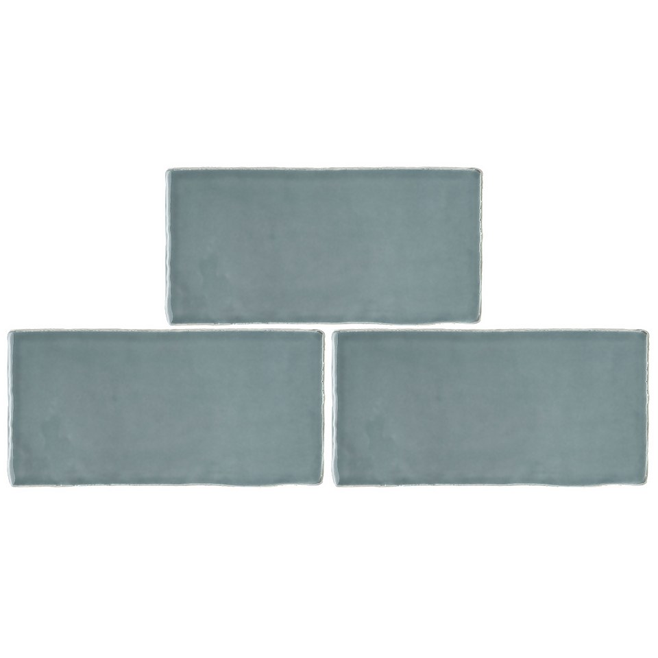 Country Living Artisan Stone Blue Ceramic Wall Tile 75 x 150mm - 0.5 sqm Pack