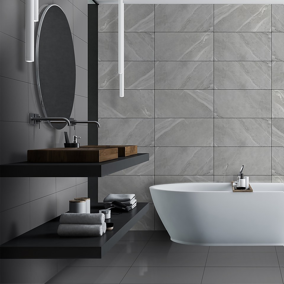 Extreme Grey Porcelain Wall & Floor Tiles 295 x 600mm - 0.9sqm Pack