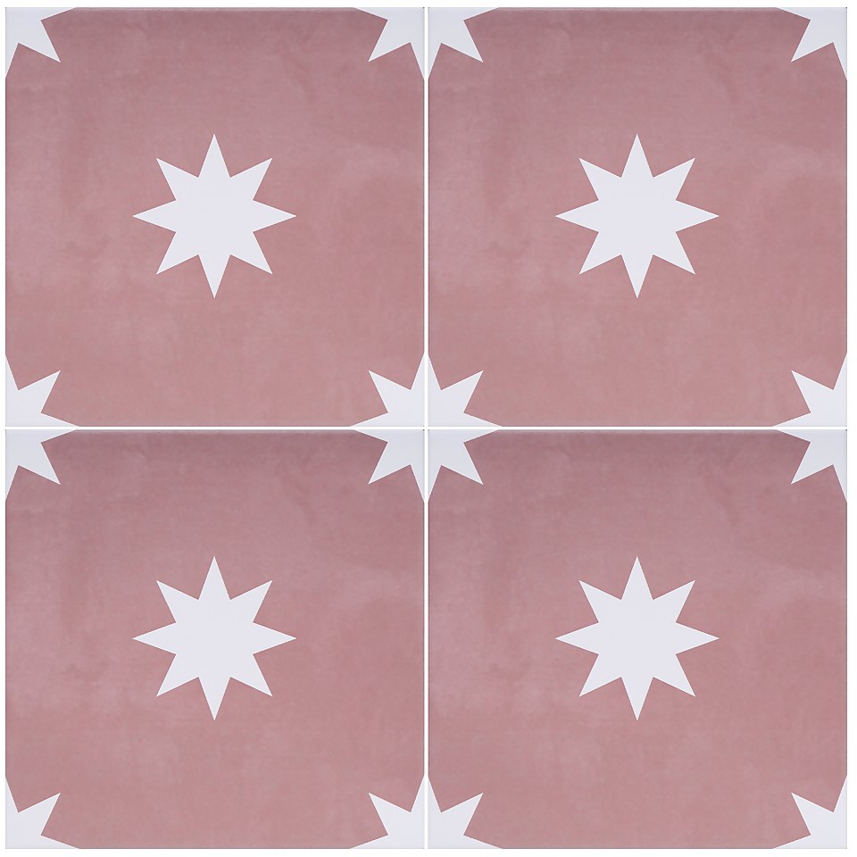 Country Living Starry Skies Peony Blush Porcelain Wall & Floor Tile 200 x 200mm - 0.52 sqm Pack