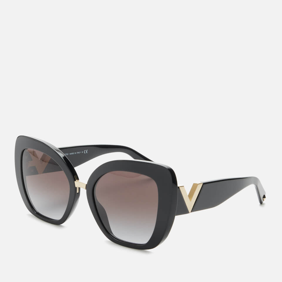 Valentino Women s Allure Acetate Cateye Sunglasses Black Gold