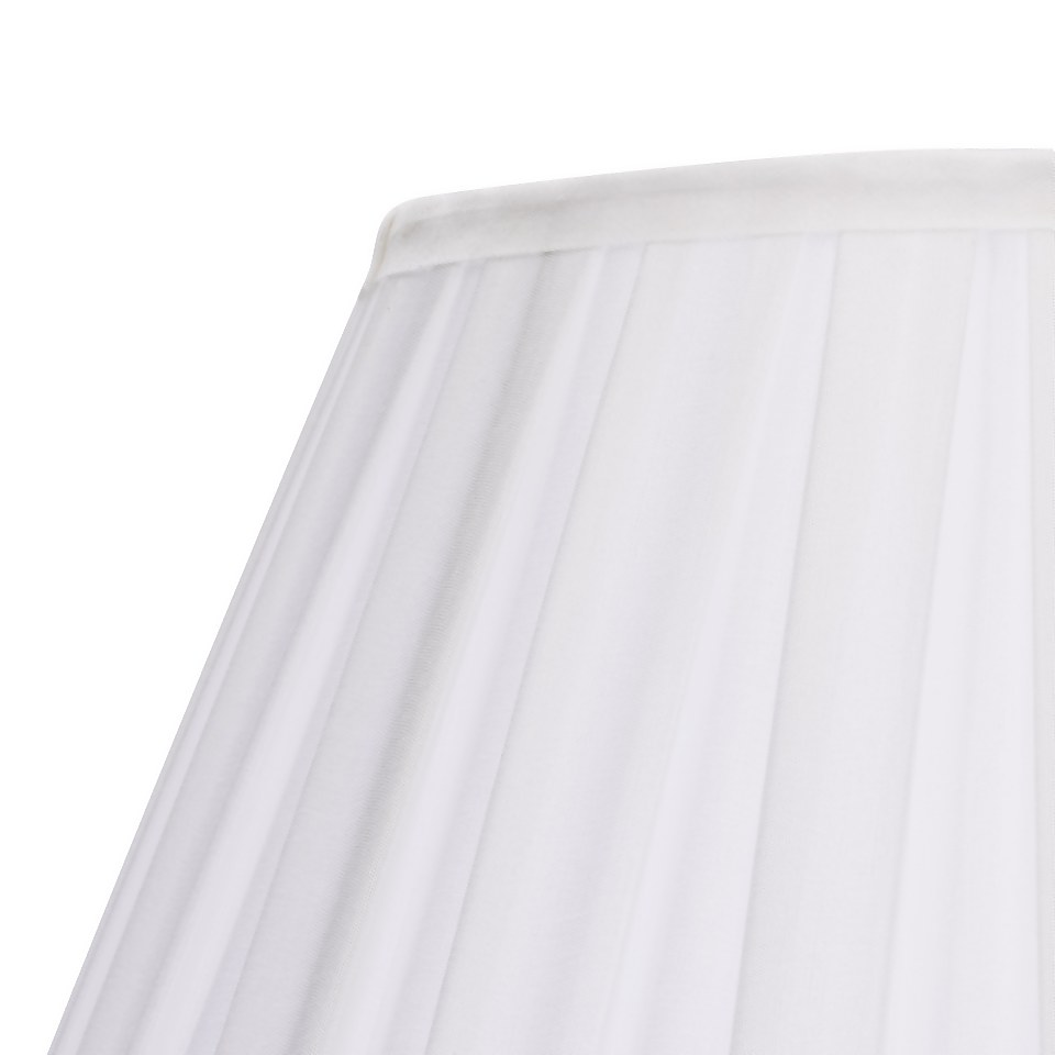Raye White Pleated Taper Silk Shade - 40cm