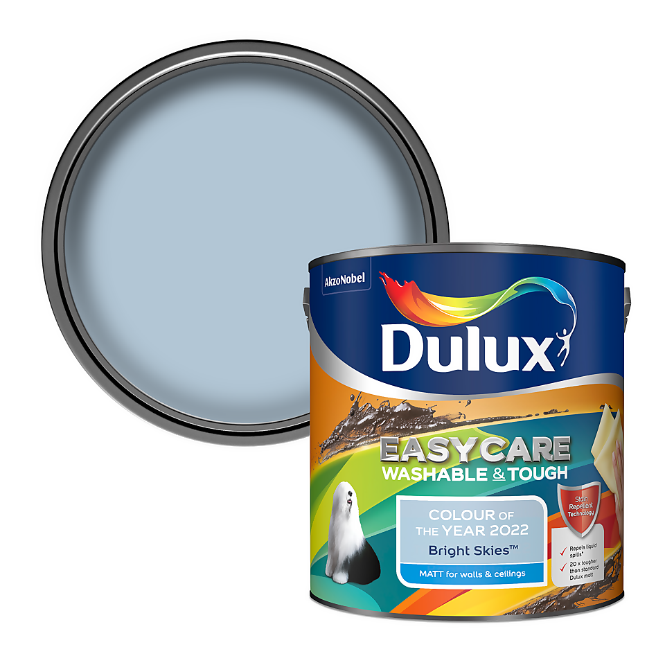 Dulux Easycare Washable & Tough Matt Emulsion Paint Bright Skies - 2.5L