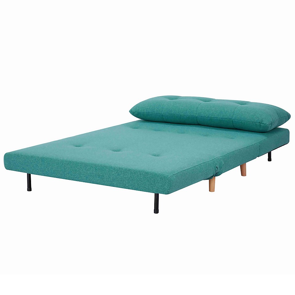 Freya Button Folding Sofa Bed - Jade