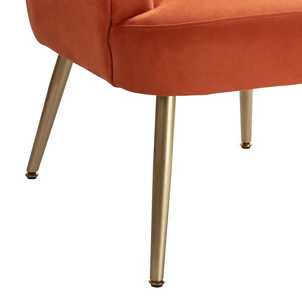 Sophia Scallop Occasional Chair - Burnt Orange