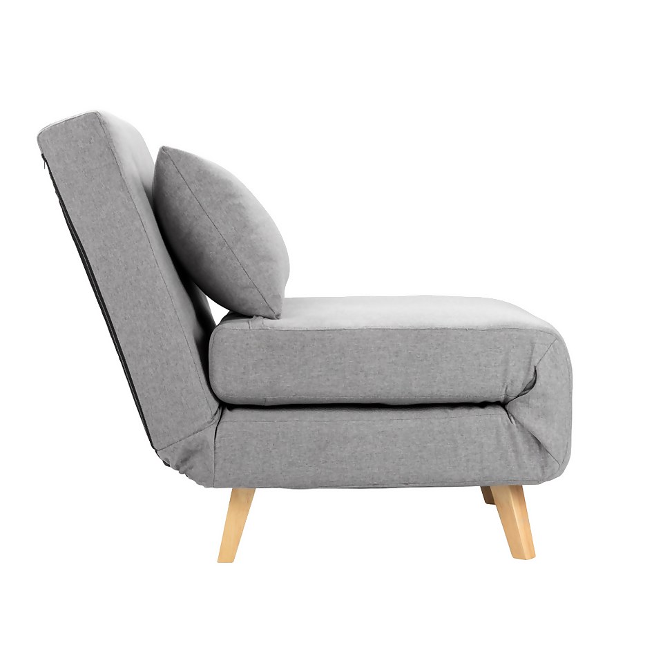 Freya Folding Chair Bed Grey Homebase